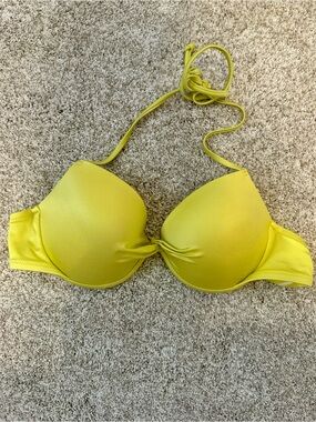 Victoria's Secret Bright Yellow Halter Bikini Top